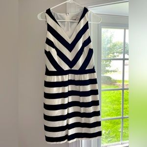 Loft Dress- worn once. Black and White stripe dress.